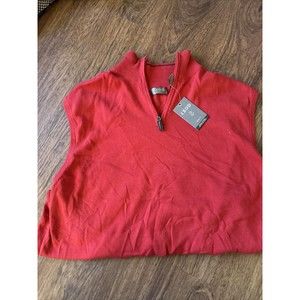 IZOD XFG Vest Mens 2XL Red 1/4 Zip Pullover Golf Cotton Poly Cool FX High Collar